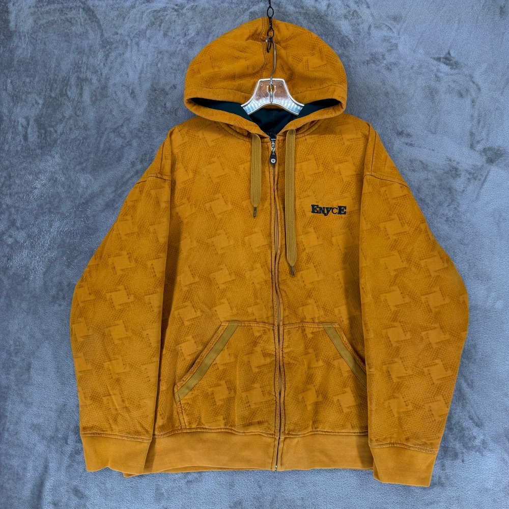 Enyce Hoodie Mens 3XL EYRU4791 Mustard Yellow Textured Full Zip EUC